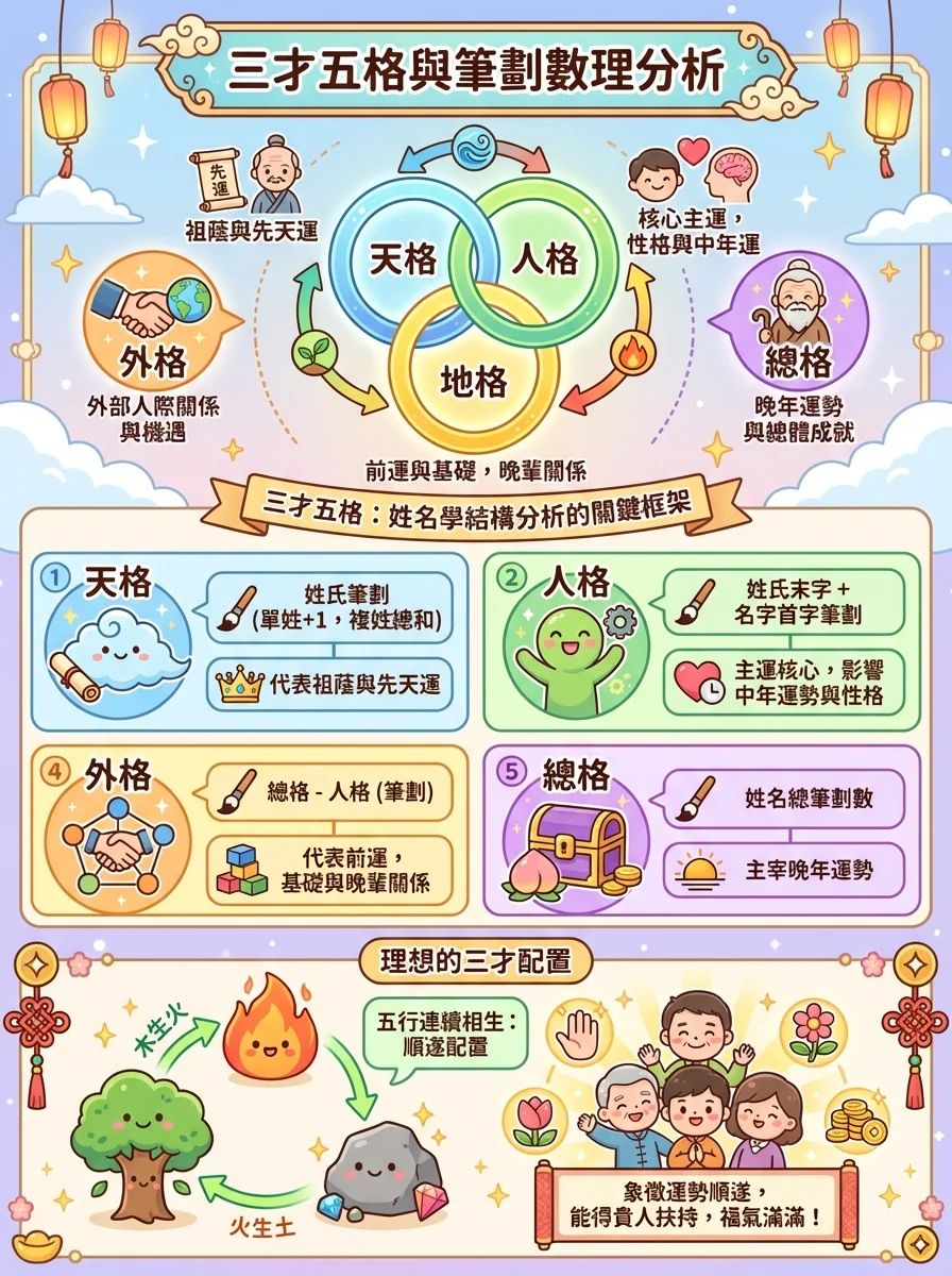 三才五格與筆劃數理分析