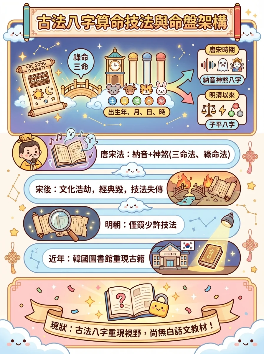 古法八字算命技法與命盤架構