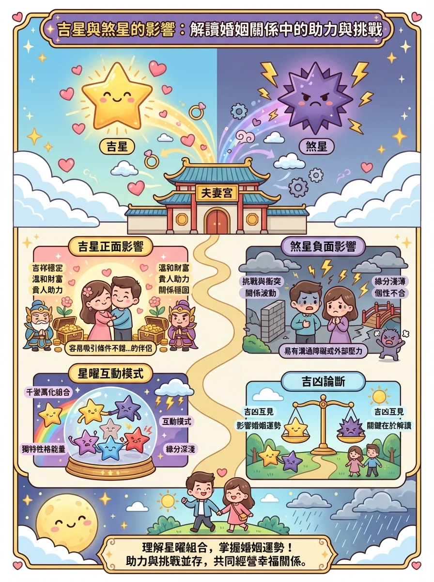 吉星與煞星的影響：解讀婚姻關係中的助力與挑戰