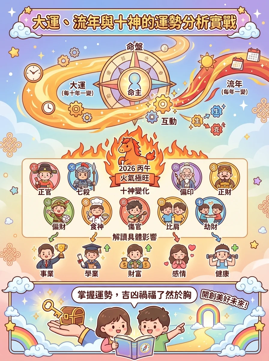 大運、流年與十神的運勢分析實戰