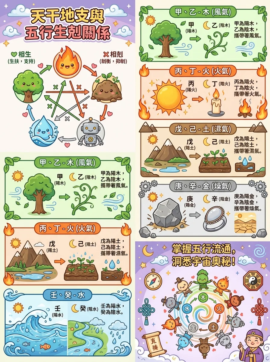 天干地支與五行生剋關係