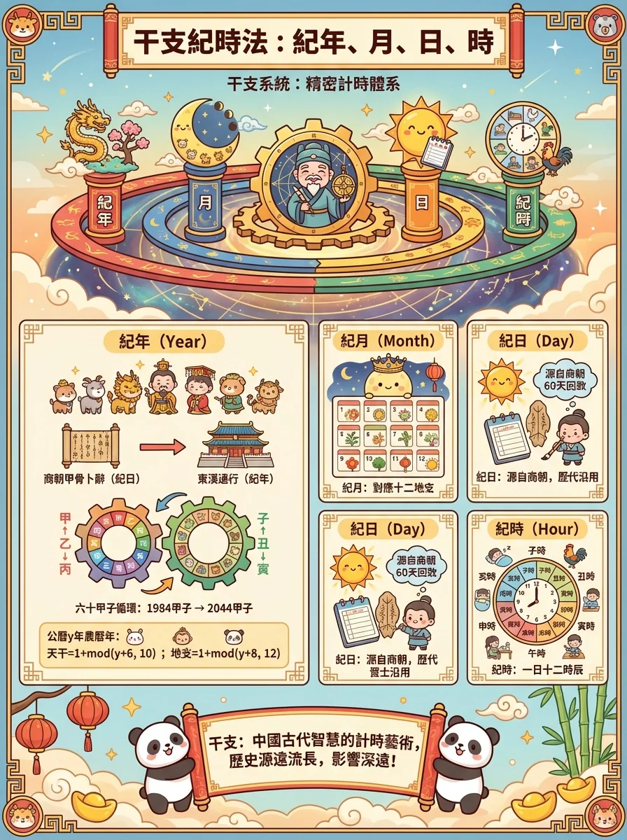 干支紀時法：紀年、月、日、時