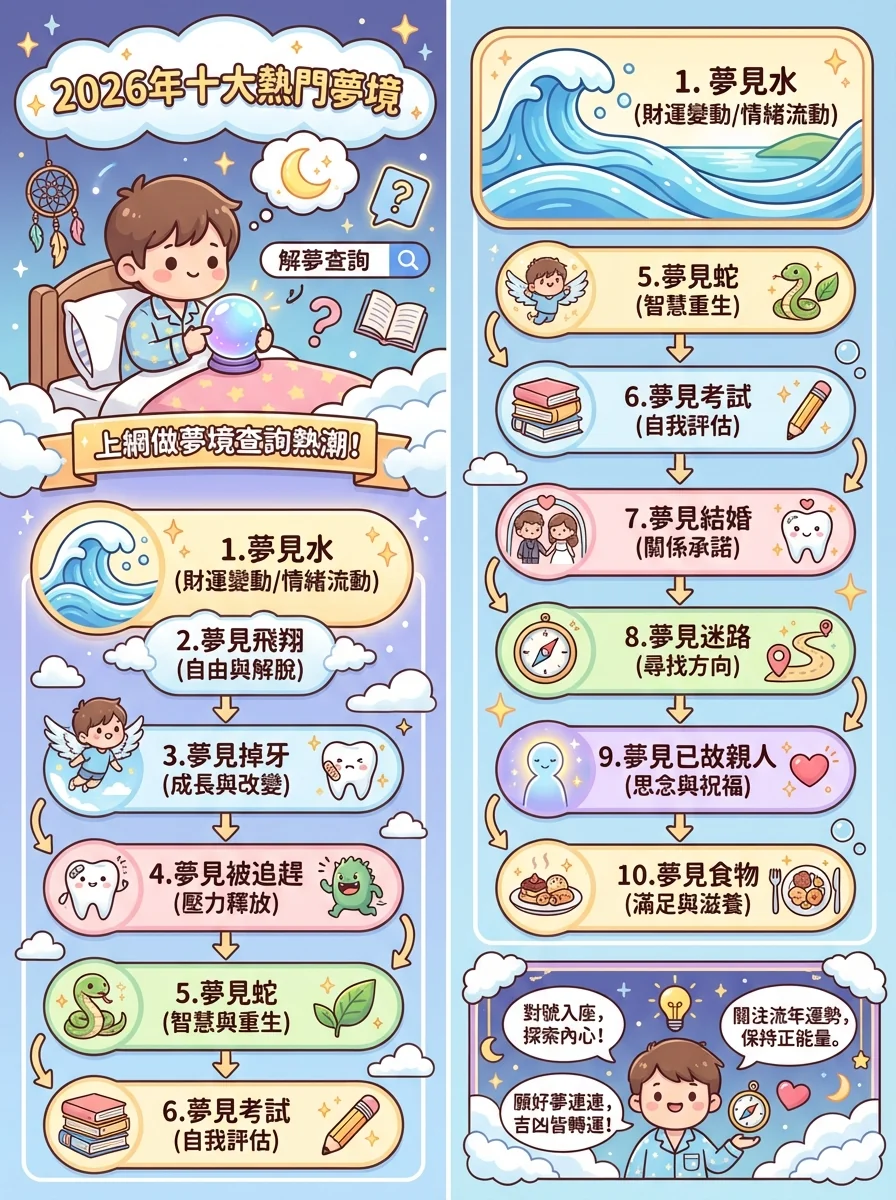 2026年十大熱門夢境